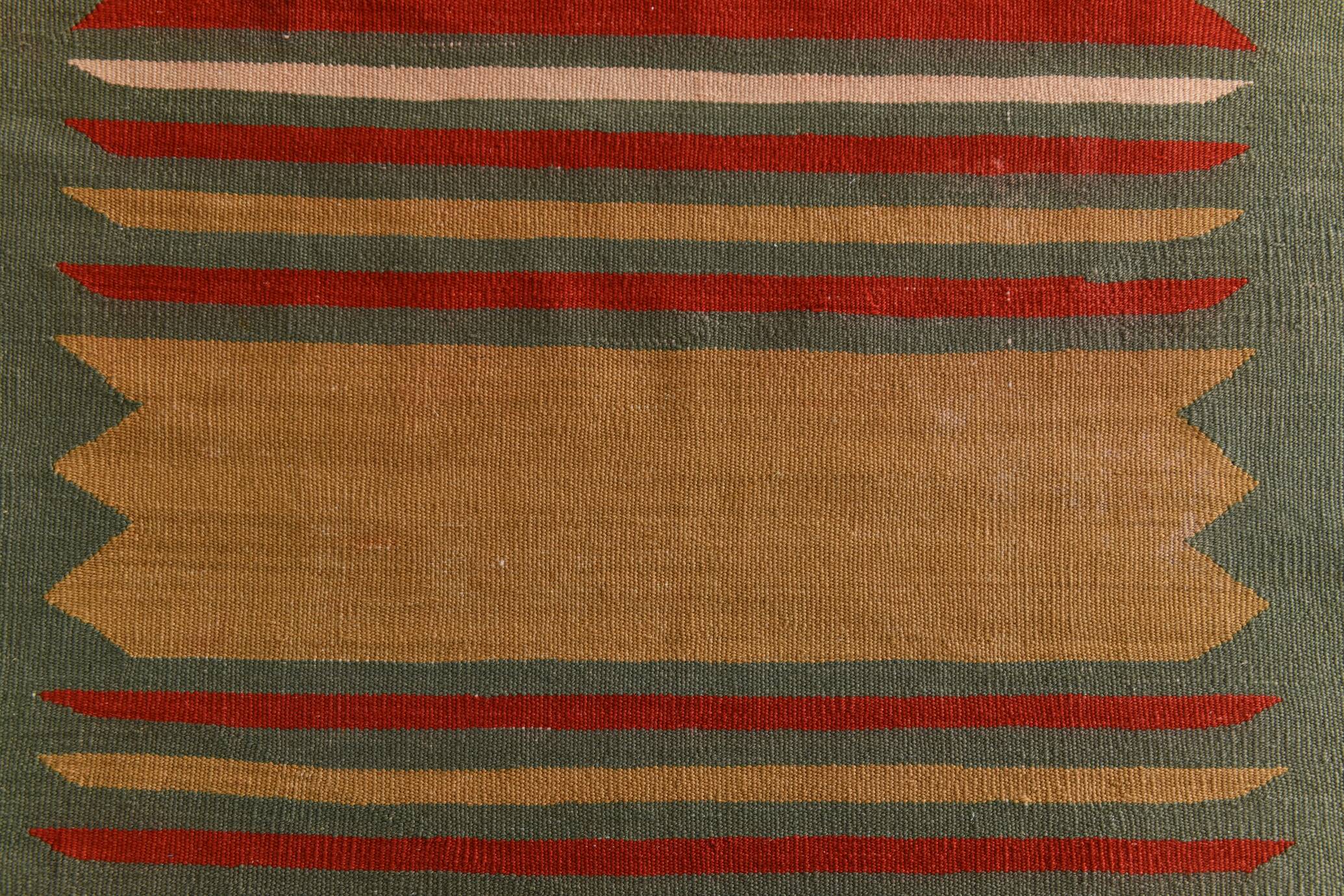 2x6 Red & Green Short Kilim Runner Rug, 73x188Cm