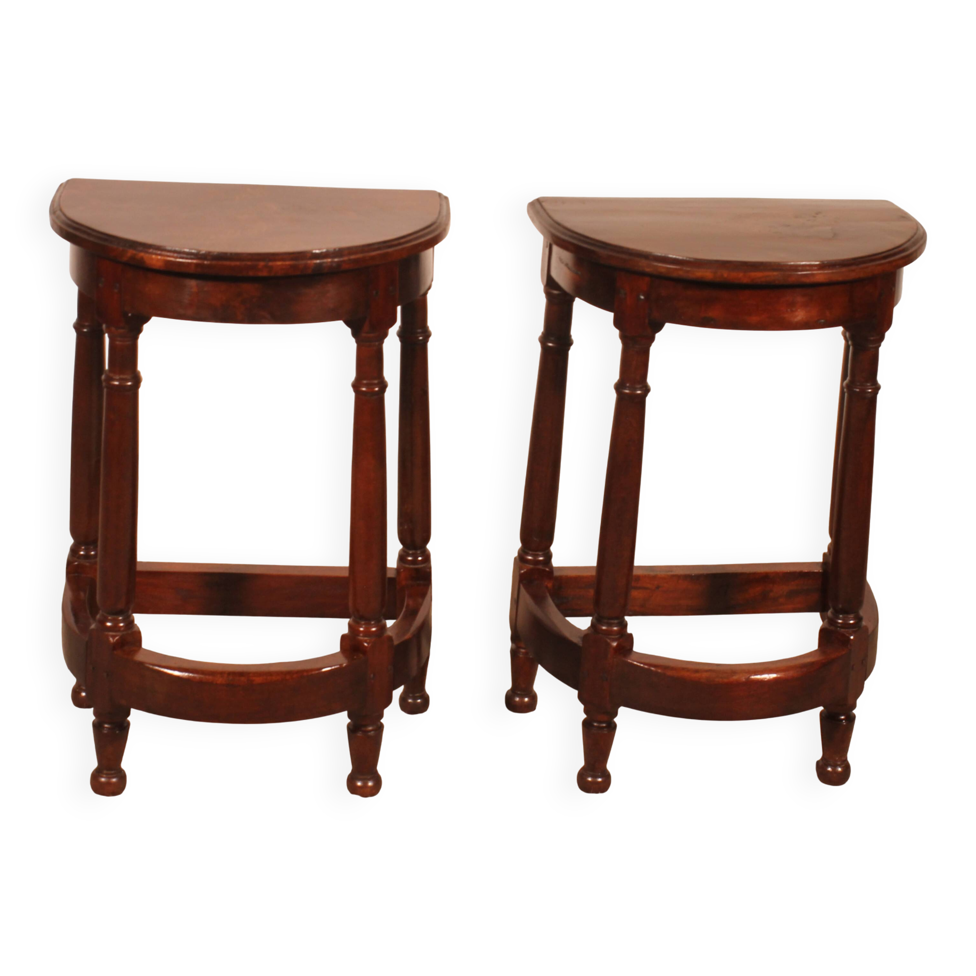 Pair Of Louis XIII Style Walnut Bedside Tables Or End Tables