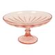 Bol à fruits haut Art Déco rose en verre dépression 28 cm