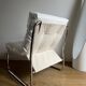 White faux leather armchair by Christian Koban for DOM edition