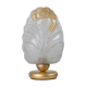 Vintage Murano glass table lamp – leaf-shaped glass with a gold metal base – Italy 1980s