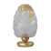 Vintage Murano glass table lamp – leaf-shaped glass with a gold metal base – Italy 1980s