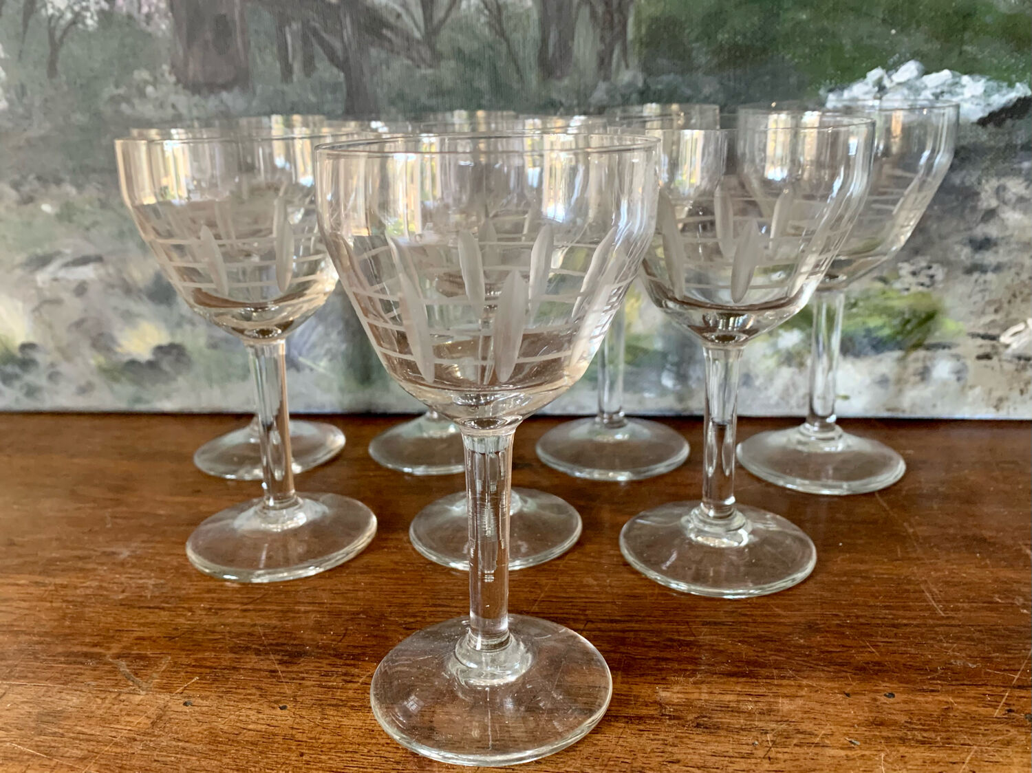 6 wine glasses