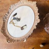 Glass and chiseled bronze ceiling light from the 50s/60s