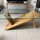 Table basse verre et chene