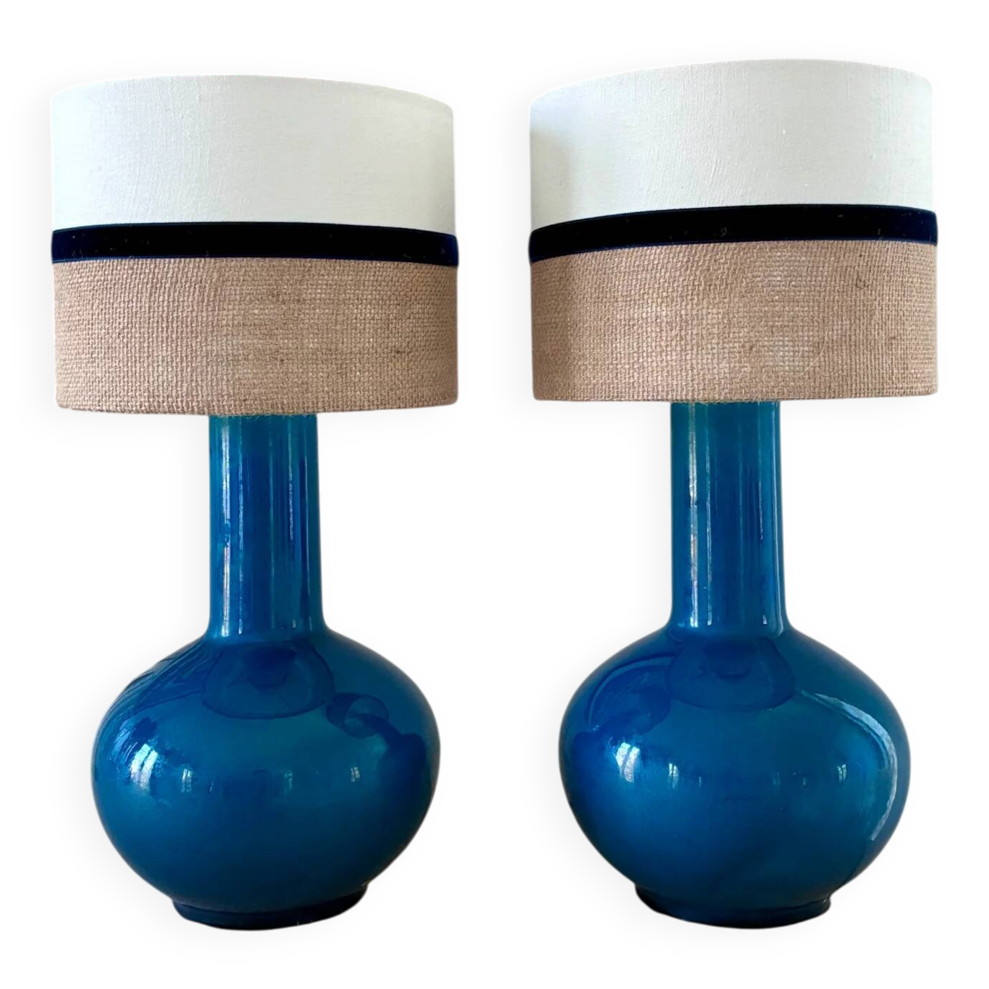 Pair of "Boule" lamps in porcelain - 1970.