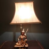 Asian table lamp in gilded bronze