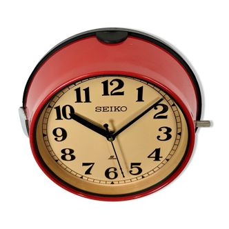 Vintage Red Seiko Navy Wall Clock, 1970s