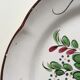 Assiette faience ancienne décor panier & oiseau