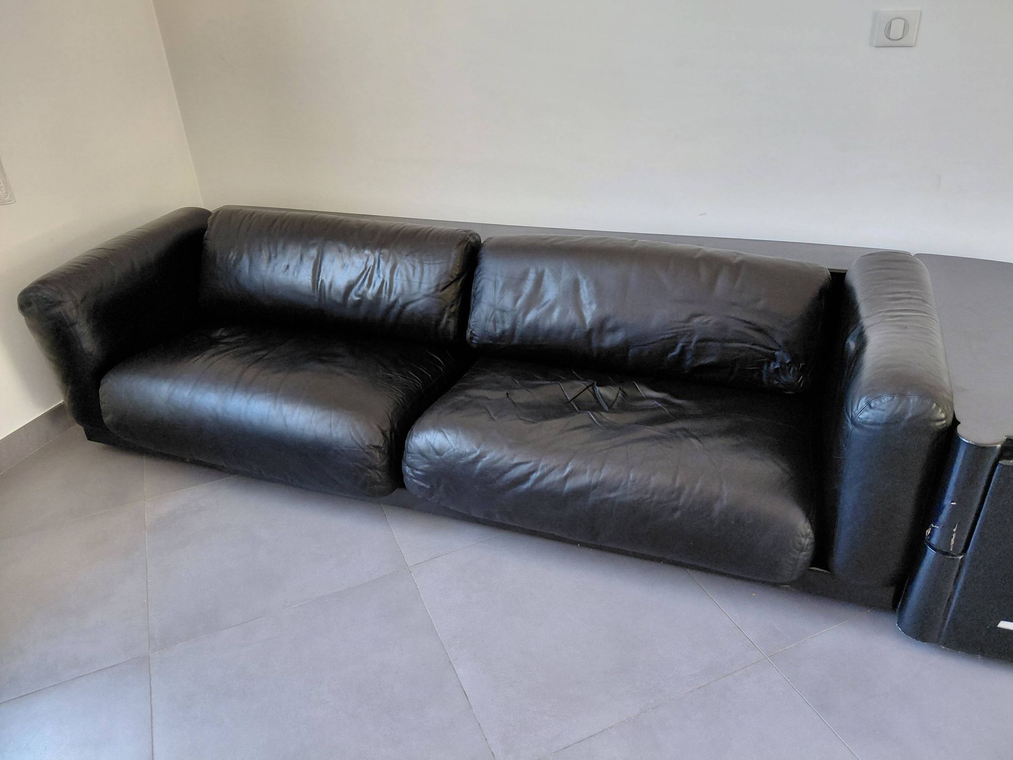 Cini Boeri - Gradual Lounge Sofa Black Leather Knoll/Gavina