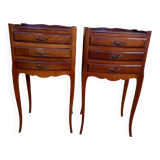 Lots 2 tables de chevet en merisier