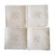 Set of 4 damask monogrammed linen towels ap