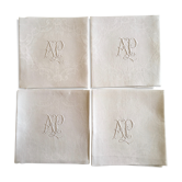 Set of 4 damask monogrammed linen towels ap