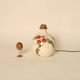Ceramic lamp base with floral patterns