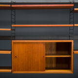 Modular Teak Wall Shelf by Nils Strinning for String, 1960s, Set of 29