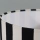 Vintage Ikea table lamp in white ceramic, Memphis style with black and white lampshade.
