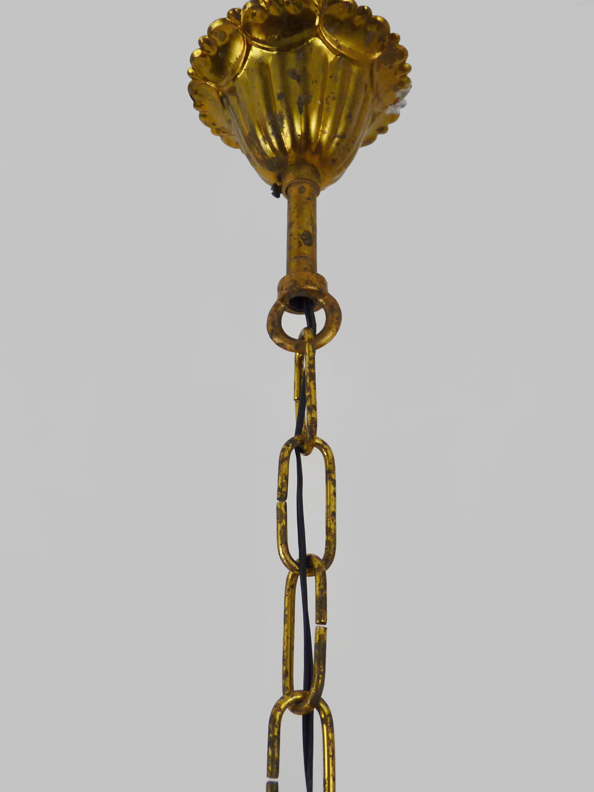 Former Italian hot air balloon chandelier, glass grapevines. Chandelier grapevines. Year 60