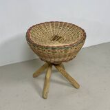 Rattan stool – Vintage 1970s