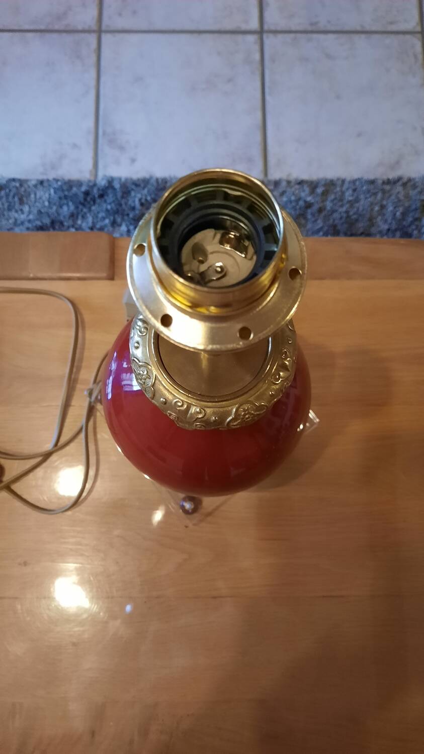 Antique blood-red lamp