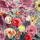 Summer flower bouquet, watercolour on double-sided paper.