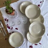 6 deep plates, antique porcelain from Limoges, old royal factory.