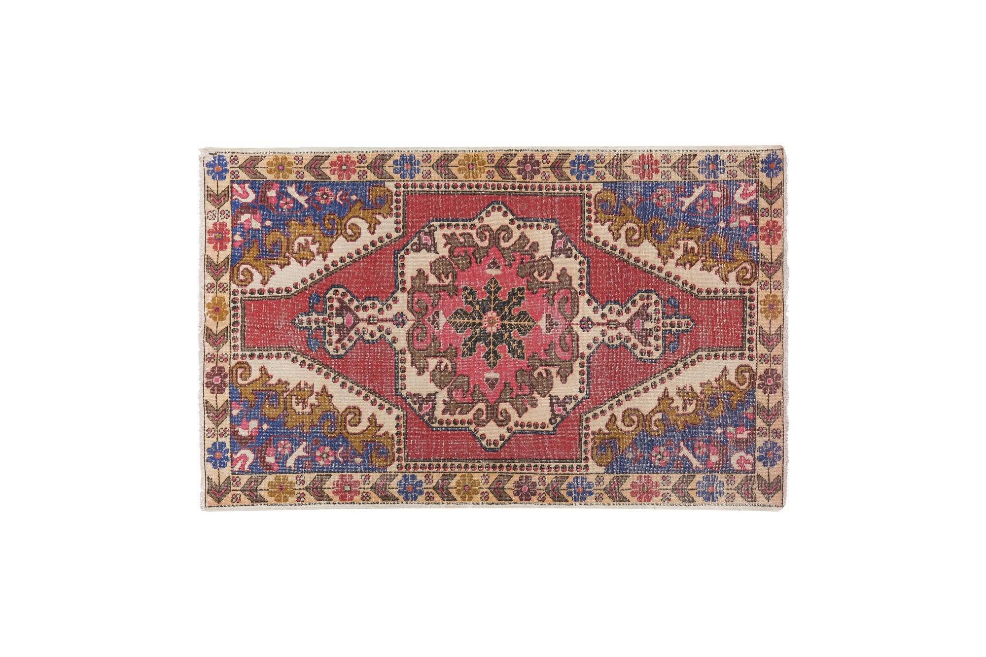 Vintage Turkish handmade rug 143x216 cm