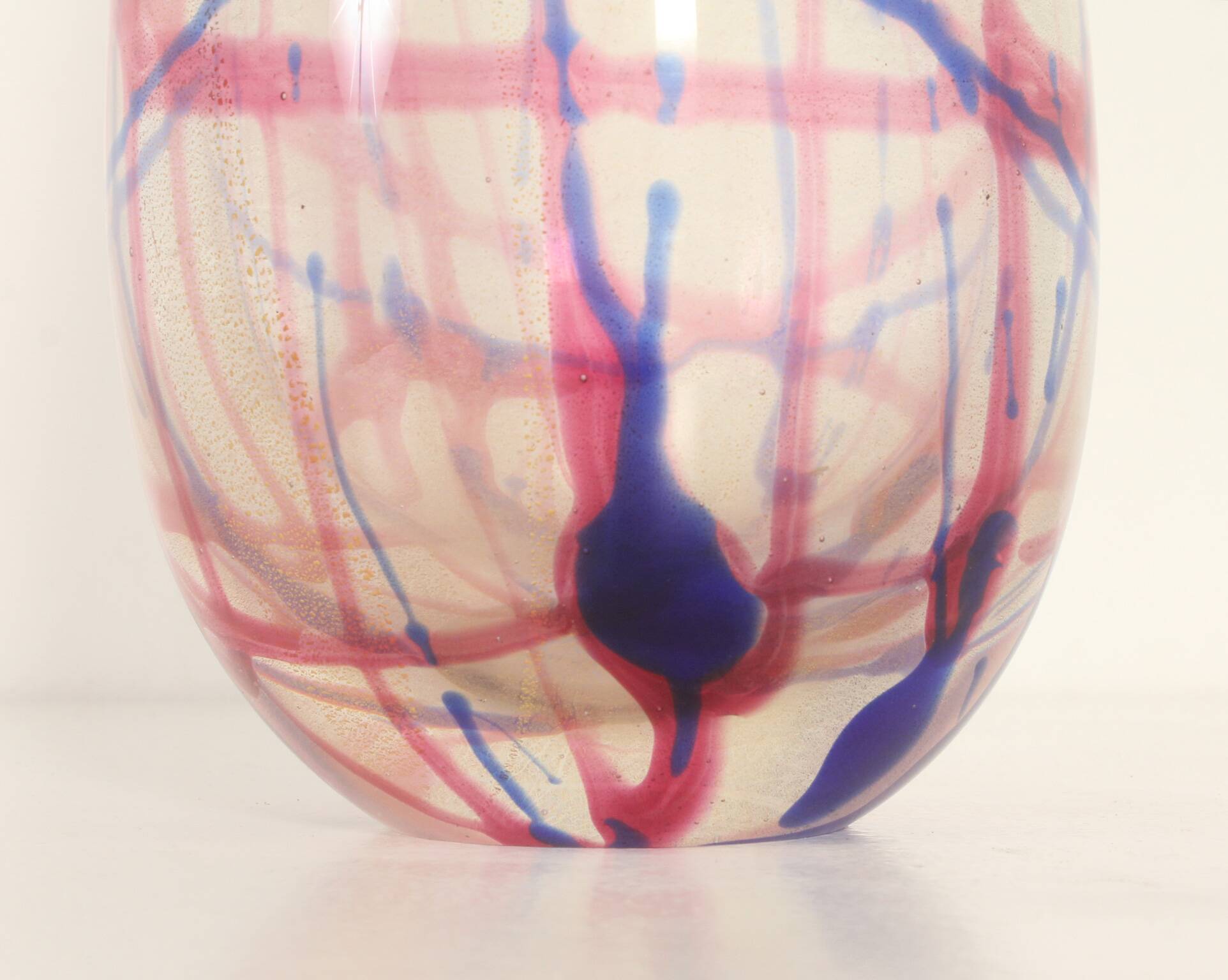 Vase de Murano à lignes colorées, Italie, 1950