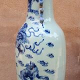 Large Chinese Celadon Vase with Shishi Decor, 19th Century China