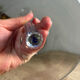 Blue spiral glass candlestick