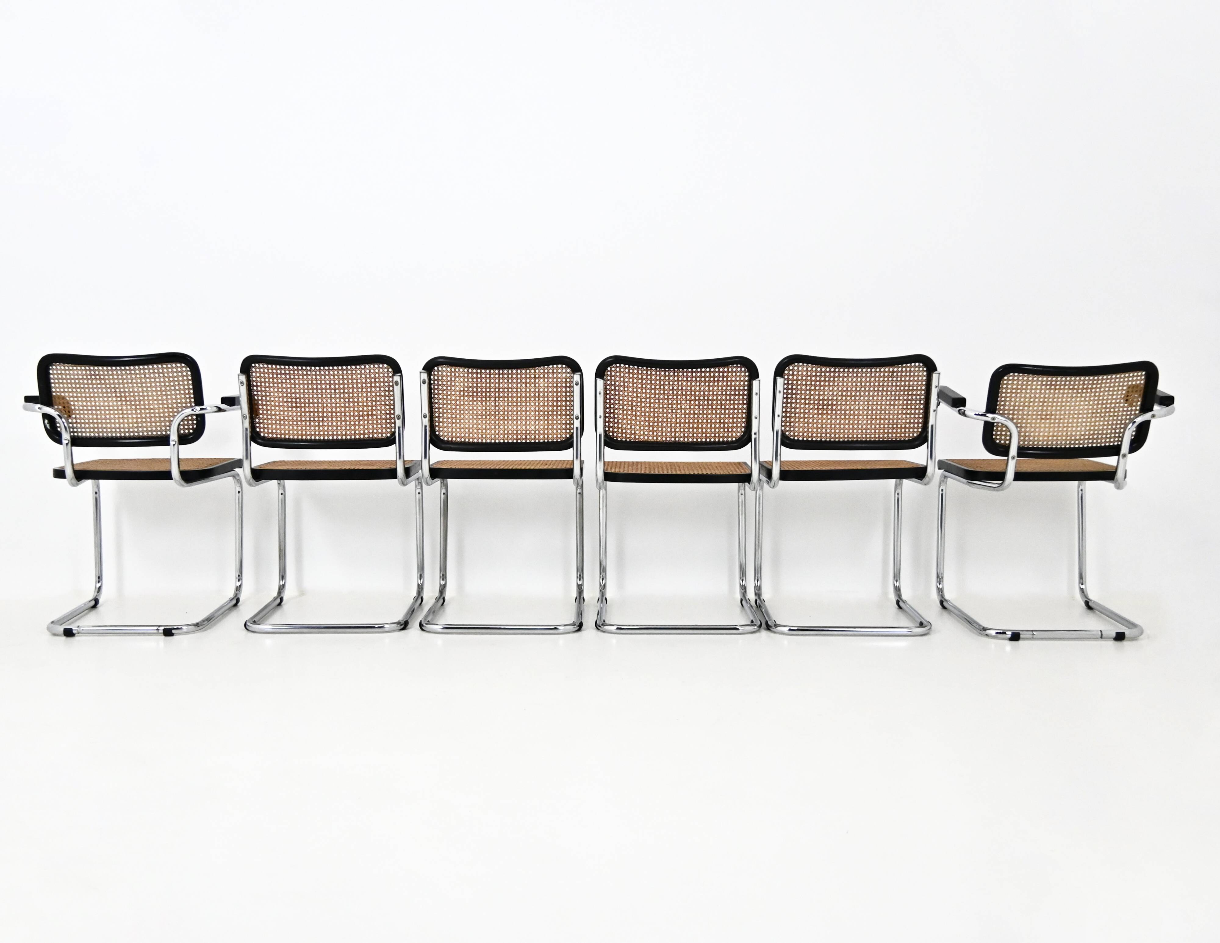 Ensemble de 6 chaises de salle à manger Style B32 de Marcel Breuer