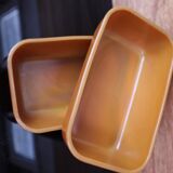 Tempered glass butter dishes Arcopal volcanic 70's