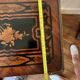 Napoleon III marquetry tiered table — rosewood, brass gallery,