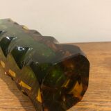 green and orange Murano vase