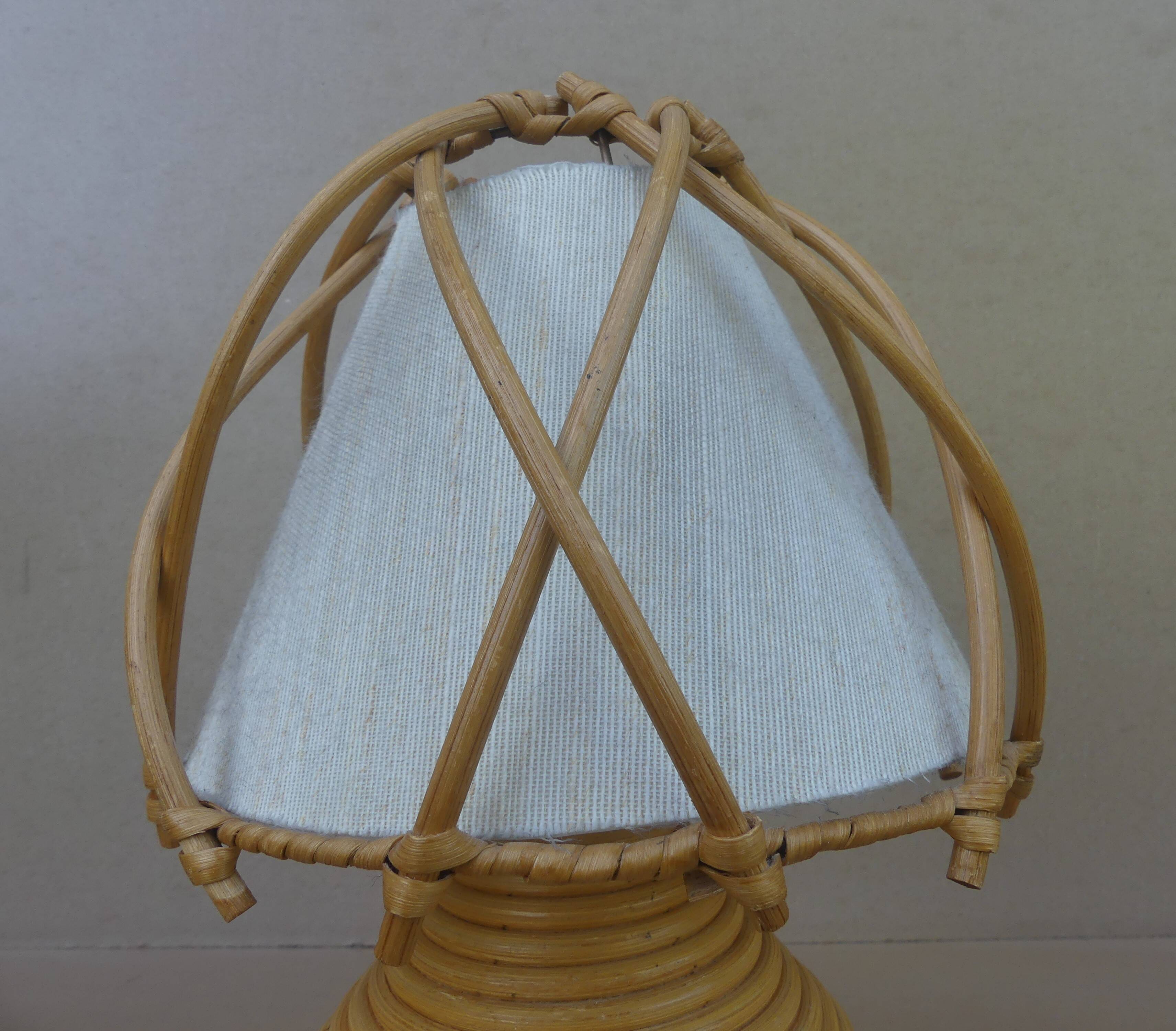 Louis SOGNOT rattan bedside lamp
