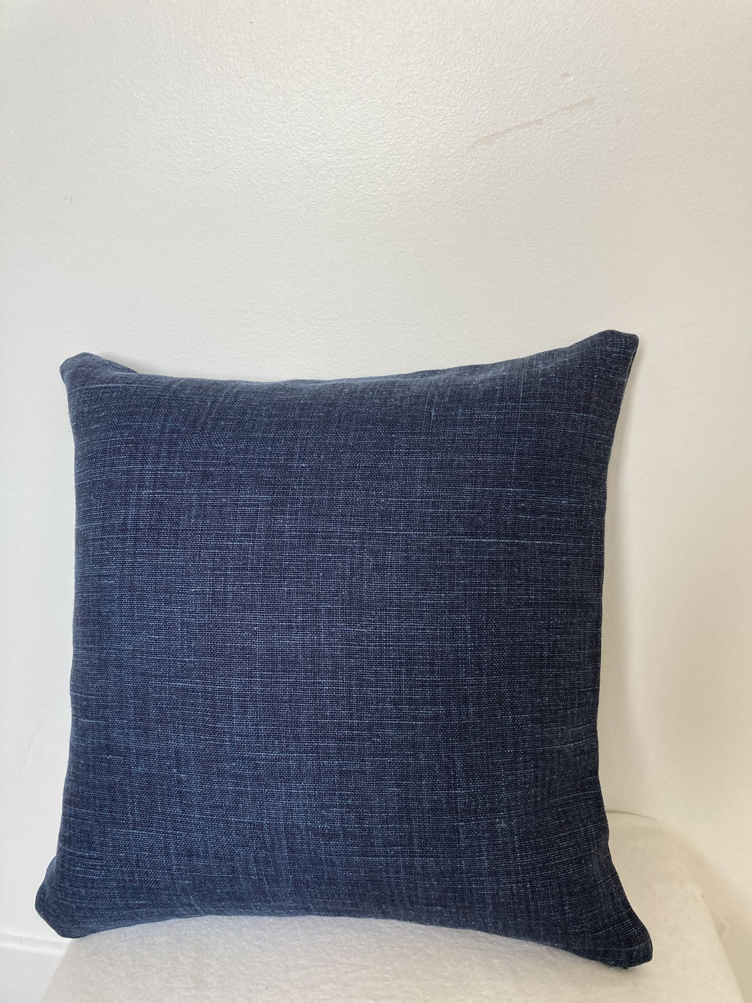Coussin lin bleu marine