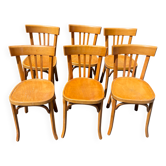 (Lot) 6 chaises Baumann bois clair