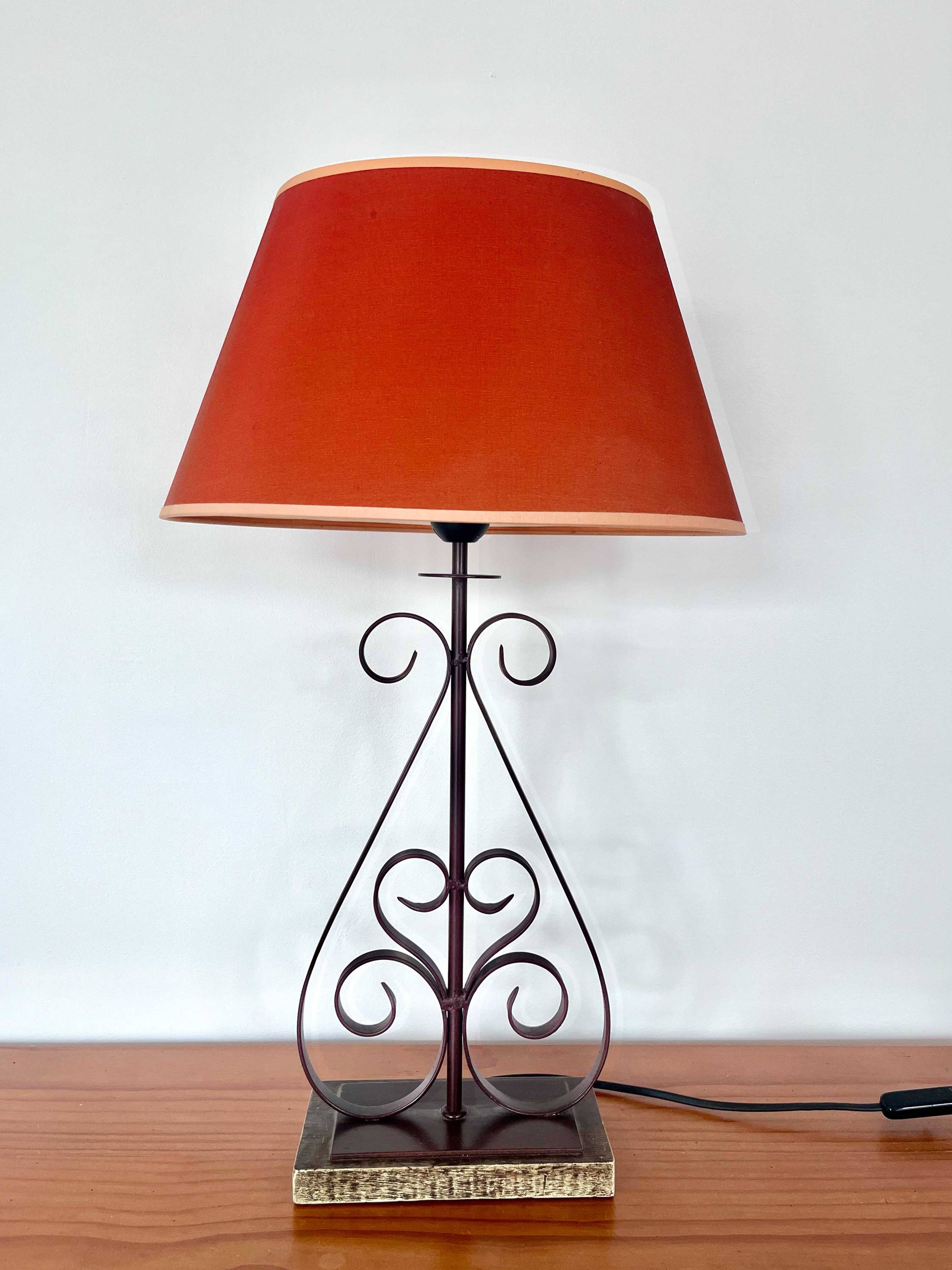 Vintage wrought iron spiral lamp