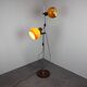 Adjustable double floor lamp in "Space Age" style, Hungarian from the 1970s, in orange and chrome brown.