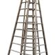 Lot 4 large painter's ladders carrying wood 1950
