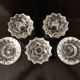 Set of 5 glass candlesticks
