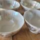 6 antique coffee cups in pearlescent porcelain