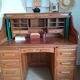 American solid oak desk with antique patina