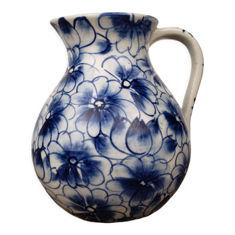 Pichet fleurs bleues