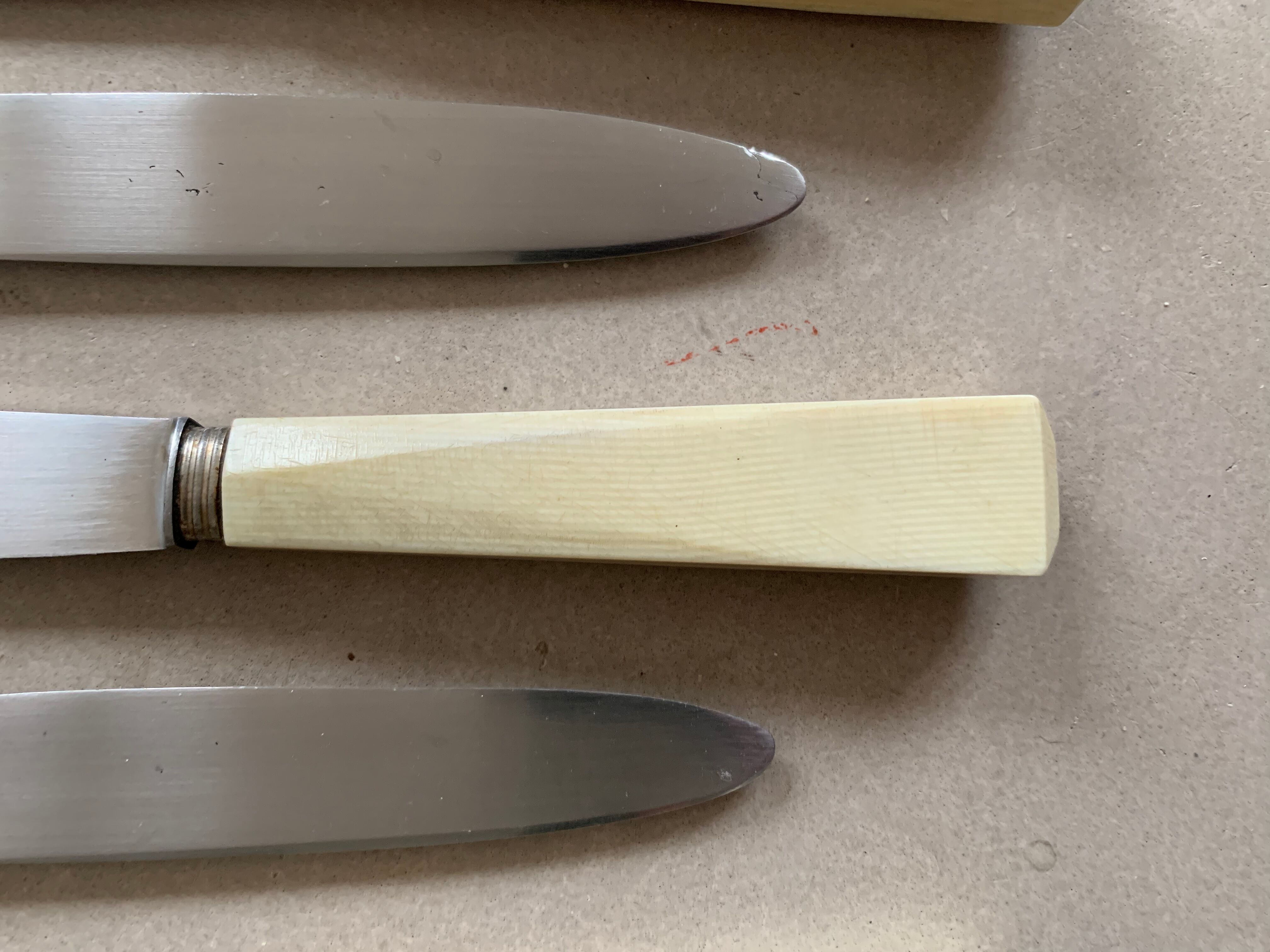 Set of 12 old Nogent knives