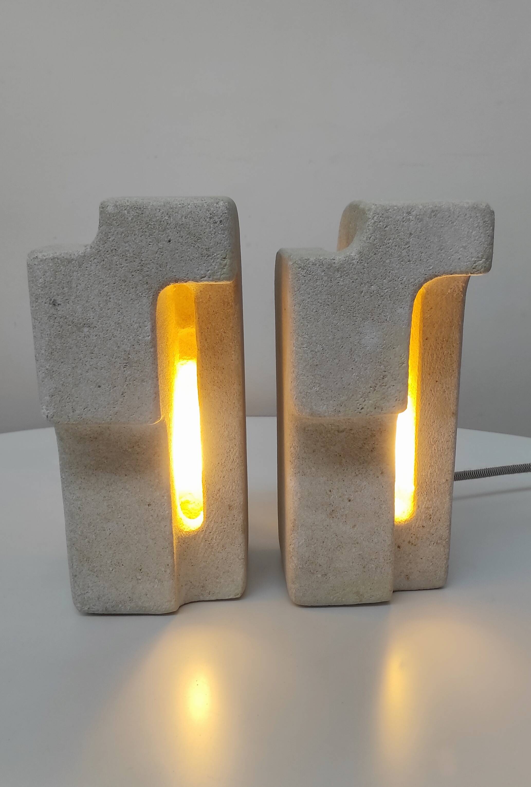 Pair of stone lamps. Albert Tormos 1970