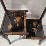 Bamboo shelf with four shelves with Asian decor, 20th century