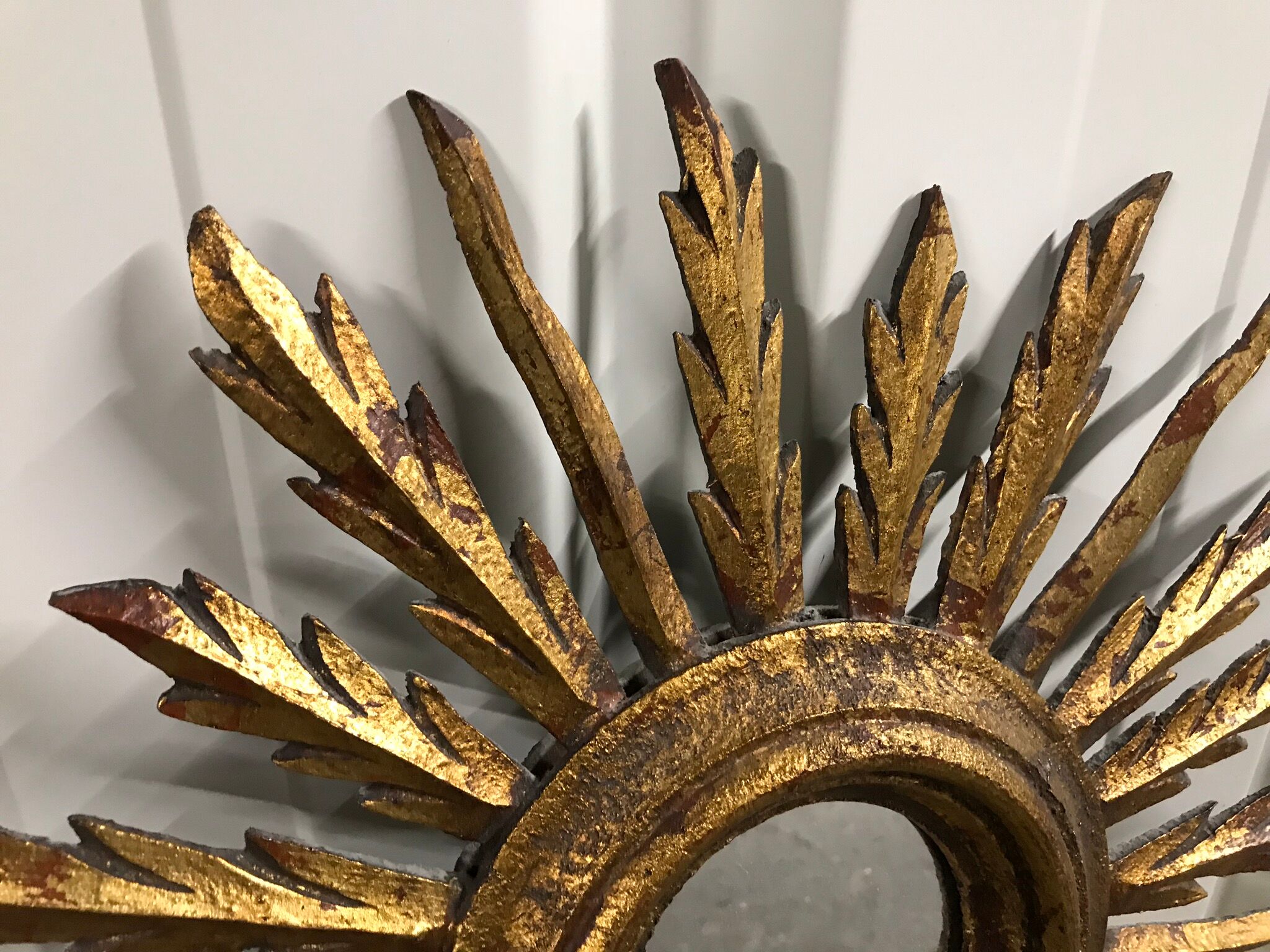 Mirror Sun wood Golden 1950