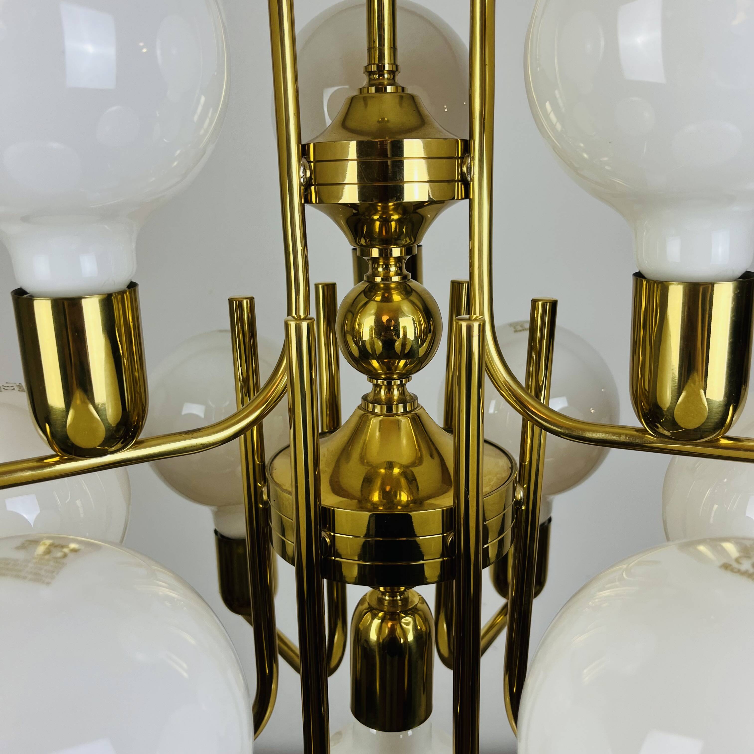 70s Hollywood Regency Gold Pendant Light