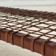 1970s, Danish side table, original very good condition, teak wood, rattan.