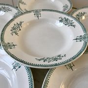 Lot of 6 hollow plates Terre de Fer Saint-Amand late nineteenth